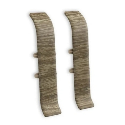 Угол для плинтуса 70мм "Деконика" Дуб мокко / 208 соединительный										