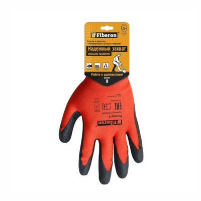 Перчатки из полиэстера с текстурированным латексным покрытием Fiberon 9 (L) PSV035P