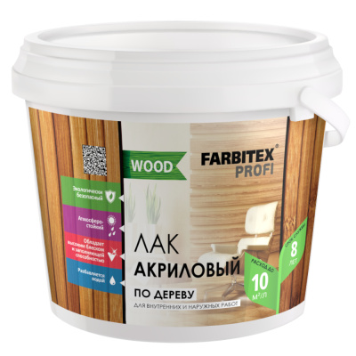 Лак акриловый универсальный по дереву 3л  FARBITEX ПРОФИ WOOD
