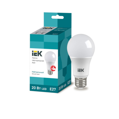 Лампа светодиодная LED 20вт Е27 белый ECO