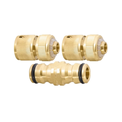 Набор для подключения шланга 1/2"(переходник, 2 соединит.аквастоп), латунный//PALISAD