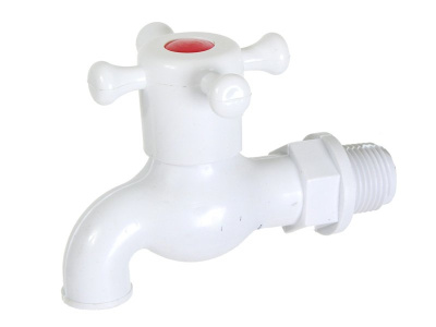Кран водоразборный 1/2"(пластик/белый)