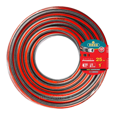 Шланг RACO PREMIUM поливочный, 30атм, армированный, 5-ти слойный, 1"х25м