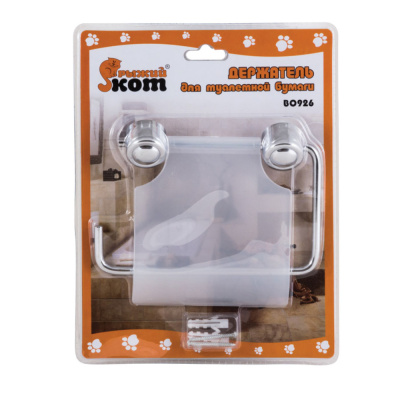 Держатель д/туалетной бумаги, хром/пластик, крепление шуруп B0926, 2487 Рыжий Кот