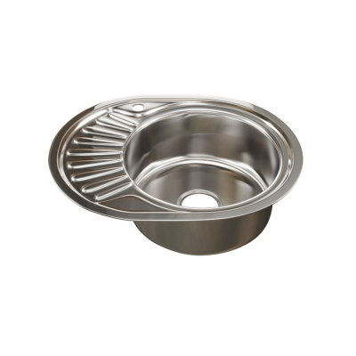 Мойка овал 45х57 (0,6) прав вып 3 1/2 MIXLINE 16 см с сифоном без гофры