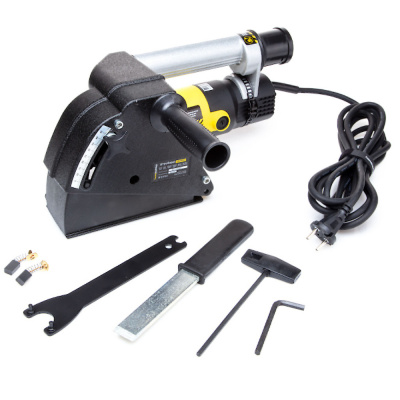 Штроборез 150мм, 1600Вт, 7000об/мин, плавный пуск, константная эл-ка, кейс, Hanskonner Штроборез 150мм, 1600Вт, 7000об/мин, плавный пуск, константная эл-ка, кейс, Hanskonner