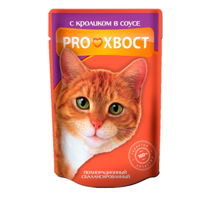 Корм Прохвост конс. д/к  85гр Кролик/соус
