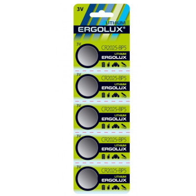 Элемент питания Ergolux CR2025 BL5