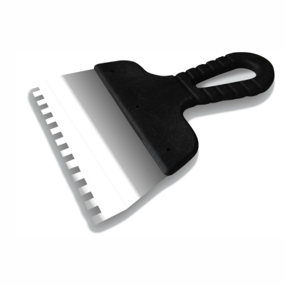 Шпатель зубчатый 350 мм, н/ж, черная ручка, зуб 8*8 мм "DECOR"