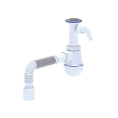 Сифон Ани Грот 1 1/2*40 с отводом стиральной машины, с гибкой трубой 40х50 A2010