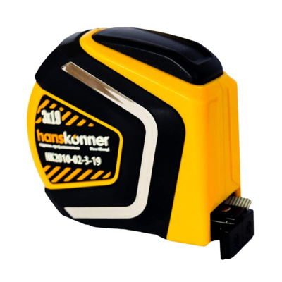 Рулетка 3x19, автостоп, противоударный обрезин.корпус, СУПЕРМОЩНЫЙ МАГНИТ, Hansk