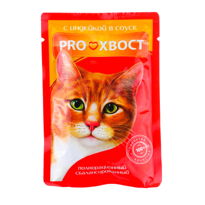 Корм Прохвост конс. д/к 85гр Индейка/соус 