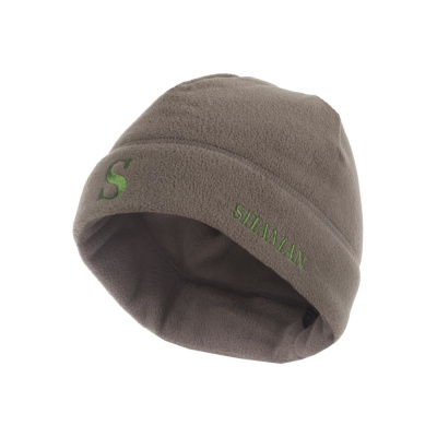 Шапка мужская зимняя (SHAMAN) флис серый (зеленая вышивка) (58 (M)