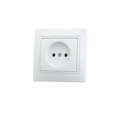 Розетка 1-м СП Mira 16А IP20 без заземл. с бел. вставкой керамика бел. LEZARD 701-0202-121