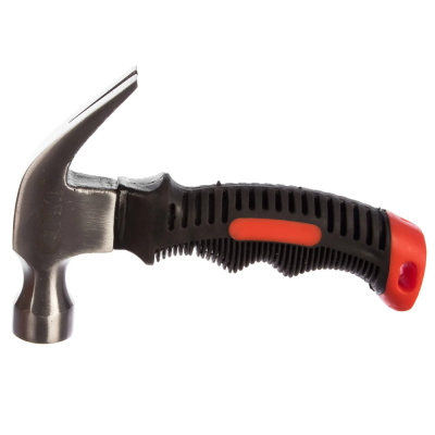Молоток-гвоздодер укороченный, фиберглассовая обрезиненная ручка, 25 мм, 225 гр.