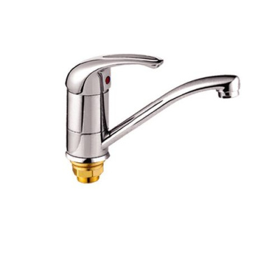 Смеситель для кухни с коротким изливом с гайкой