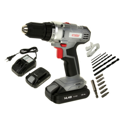 Дрель-шуруповерт акк, Ставр ДА-14,4/2ЛК, 0-350/0-1250 об/мин, 27/15 Нм
