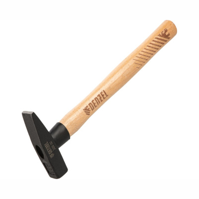 Молоток слесарный, 200 г, кованый квадратный боек, буковая рукоятка// Denzel
