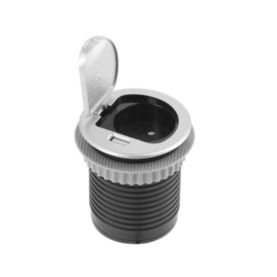 Врезная розетка с крышкой CHIP (на 1 розетку + USB)