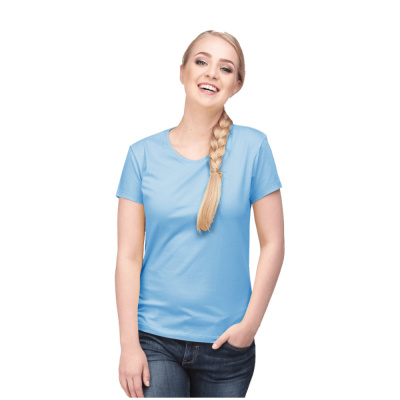 Футболка с лайкрой женская св-голубая(XL (100))