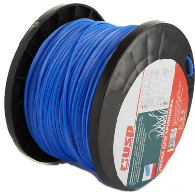 Леска для триммера, длина 250 м, профиль - квадрат, диаметр 2.4 мм