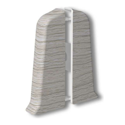 Угол для плинтуса 70мм "Деконика" Ясень серый / 253 торцевой (пара)										