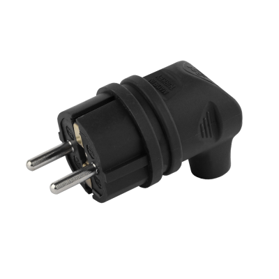 Вилка угловая каучук 16 А 2Р+Е IP44