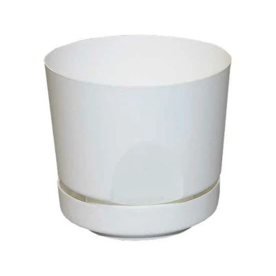 Тренд кашпо 0,8л d12 h11 см с НИЖНИМ ПОЛИВОМ белый /27