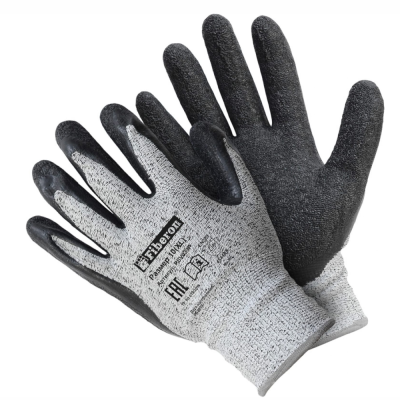 Перчатки со стекловолокном стекстурированным латексным покрытием, Fiberon,10(XL) 60/12/1 PSV039P