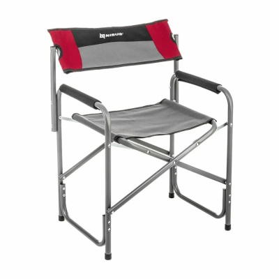 Кресло директорское 200кг поворотная спинка, серый/красный/черный (T-N-DC-07-PS-GRD) NISUS