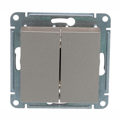 Выключатель двухклавишный ATLASDESIGN схема 5 10АХ механизм шампань