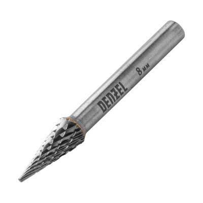 Борфреза по металлу твердосплавная, коническая, тип-M, 8 мм// Denzel