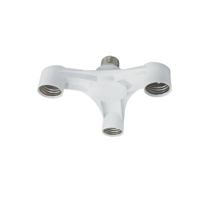 Переходник с цоколя E27 на 3хE27 Широкий Белый A7T37WEAY Ecola 