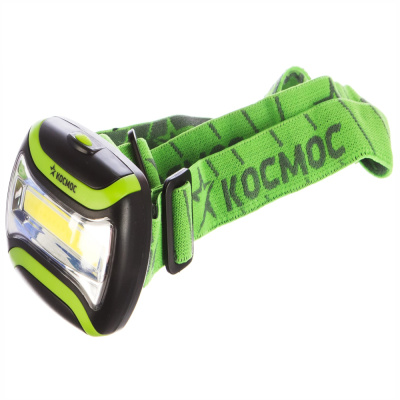 Фонарь налобный KOC-H3WCOBLED, 3W COB LED, 3 батарейки АА, 180Lm, Космос