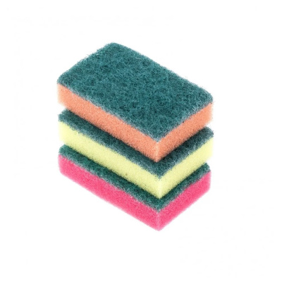 Губки для посуды Mini, 79*49*23 мм, 3шт., Россия// Elfe