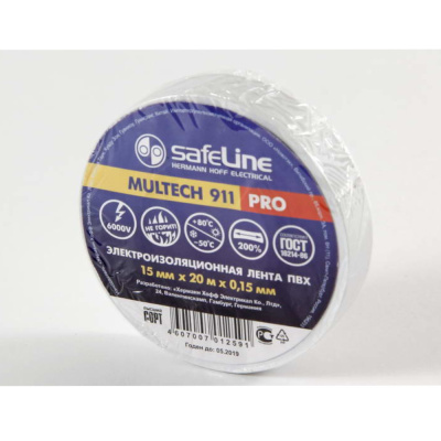 Изолента 15/20 белый Safeline