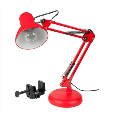 Светильник General GTL-038 св-к настольный 60W E27 металл/пластик красный на основ+струбц 2в1, h600 