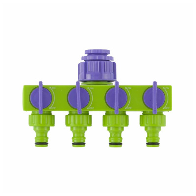 Разветвитель четырёхканальный 1/2"-3/4", регулируемый// Palisad