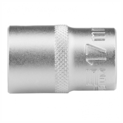 Головка торцевая, 17 мм, 12-гранная, CrV, под квадрат 1/2", хромированная// Stels