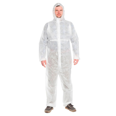Комбинезон одноразовый спанбонд 60 гр/м2 белый (L)