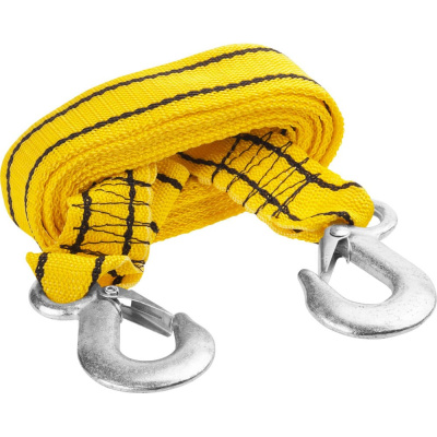 Трос буксировочный STAYER STANDARD, 2 крюка, сумка,4м,2,5т