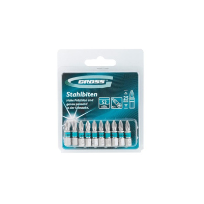 Набор бит PH2х25, сталь S2, 10шт//GROSS