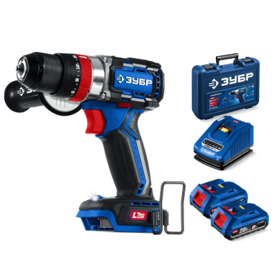 Дрель-шуруповерт бесщеточная ударная ЗУБР  20 В, 70 Н·м, 2 АКБ LMS (2 А·ч), кейс, ПРОФЕССИОНАЛ (DBS