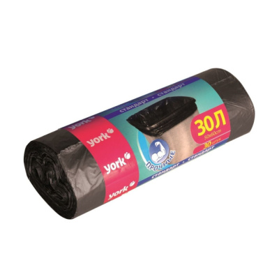 Мешки для мусора прочные 30л рулон 30шт "YORK"