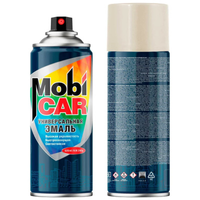 Эмаль аэрозольная универсальная MobiCAR, 520 мл, RAL 1015, слоновая кость глянцевый