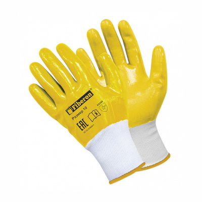 Перчатки "Стойкость к загрязнениям" полиэстер, нитриловое покрытие, в и/у, 10(XL), Fiberon PR-NTO113