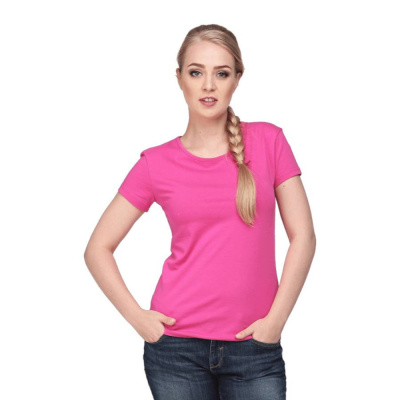 Футболка с лайкрой женская розовая XL (100)