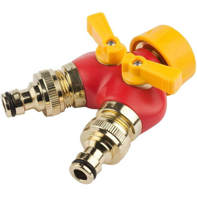 Распределитель GRINDA EXPERT двухканальный, металлический 3/4"-1