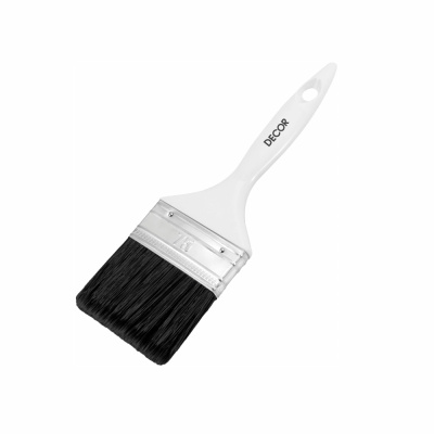 Кисть плоская 2,5" DECOR PROFI д/грунта 65х15мм, черный синтетический ворс, пласт. ручка