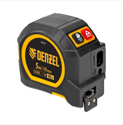 Дальномер лазерный с рулеткой LT-40, 5м x 19 мм, дальномер 40м, автомат. фиксация// Denzel